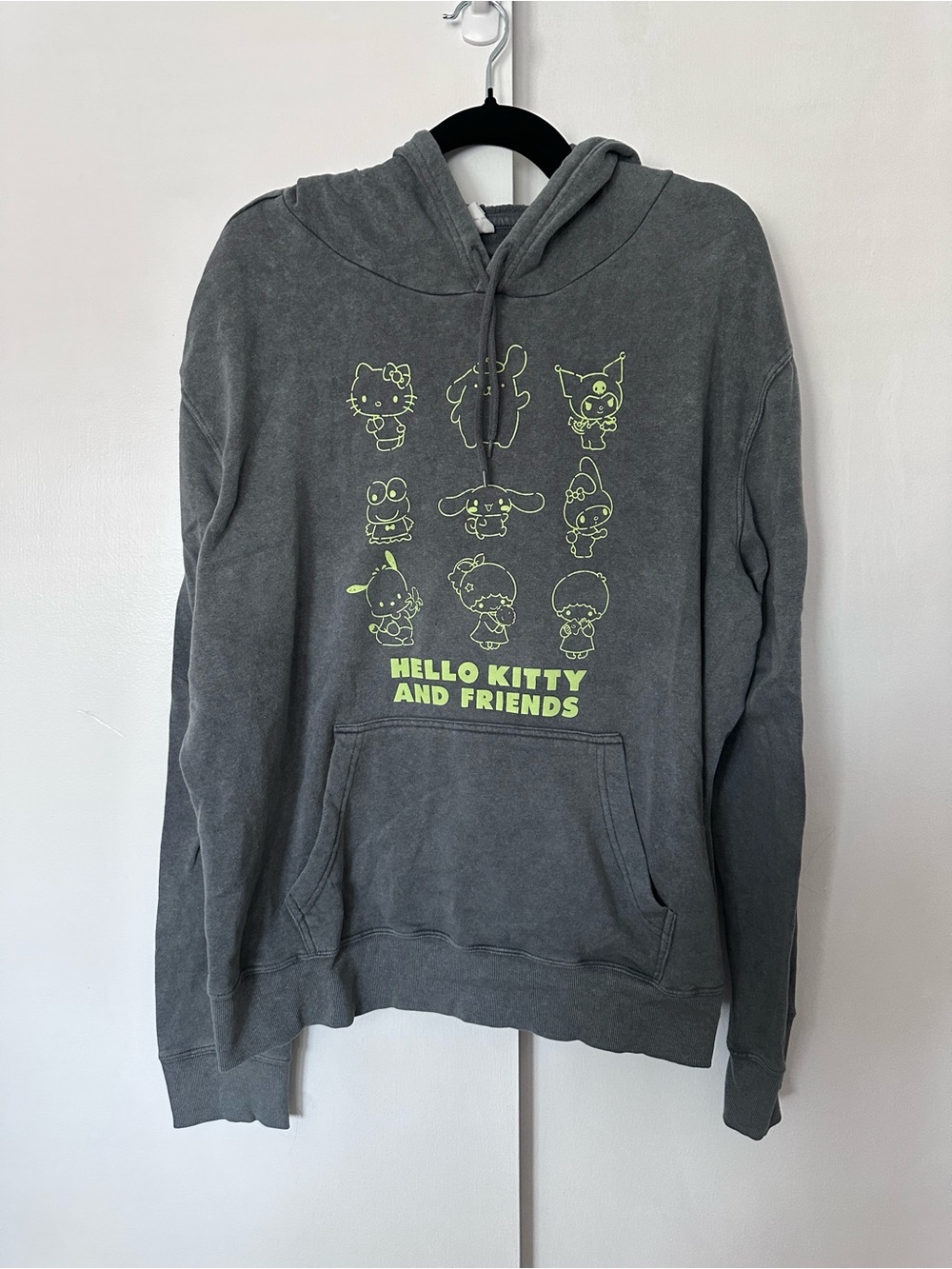Hello Kitty and Friends Gray Hoodie with Neon Graphic 2x